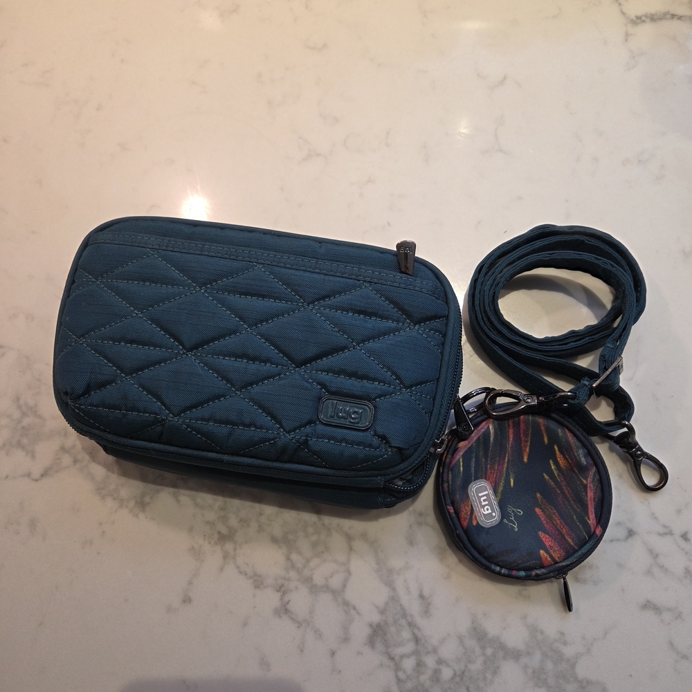 Lug Quilted Crossbody Bag in Teal